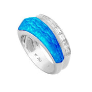 STEPHEN WEBSTER 18K White Gold Crystal Haze Black Opalescent and Diamond Ring